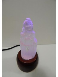 Luminária de Pedra Selenita Gipisita com Cromoterapia